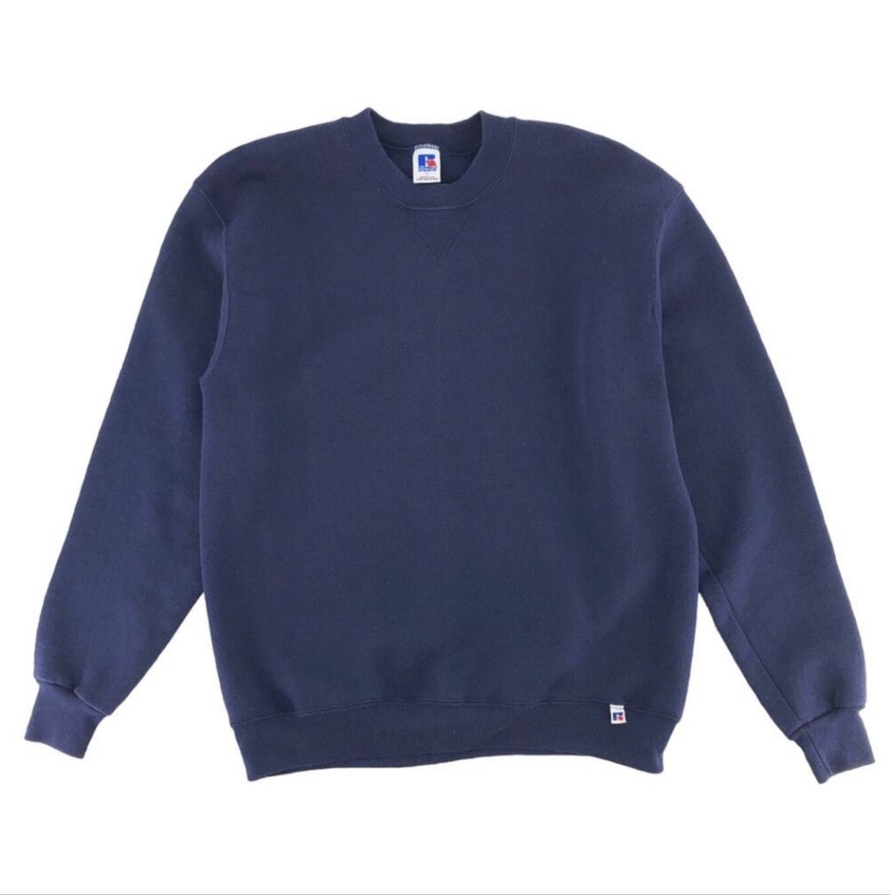 90s Russell Athletic blank navy blue crewneck sweatshirt 1990s vintage